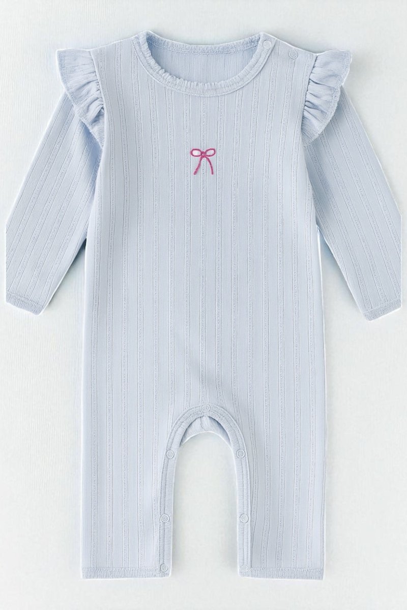 Knitted Bow Frill Romper Personalsied - Cozy Crew Club