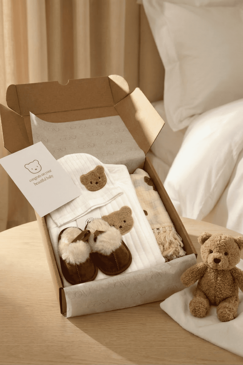 The Cozy Boucle Baby Bear Personalised Gift Box - Cozy Crew Club