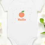 Peach Personalised Bodysuit in White - Cozy Crew Club