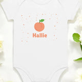 Peach Personalised Bodysuit in White - Cozy Crew Club