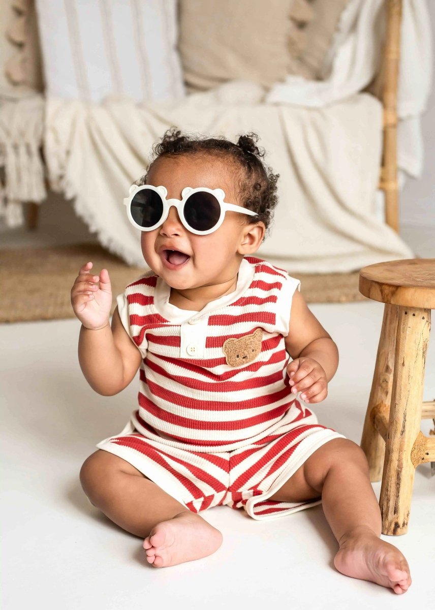 The Bear Beach Stripe Shorts & T-Shirt - Cozy Crew Club