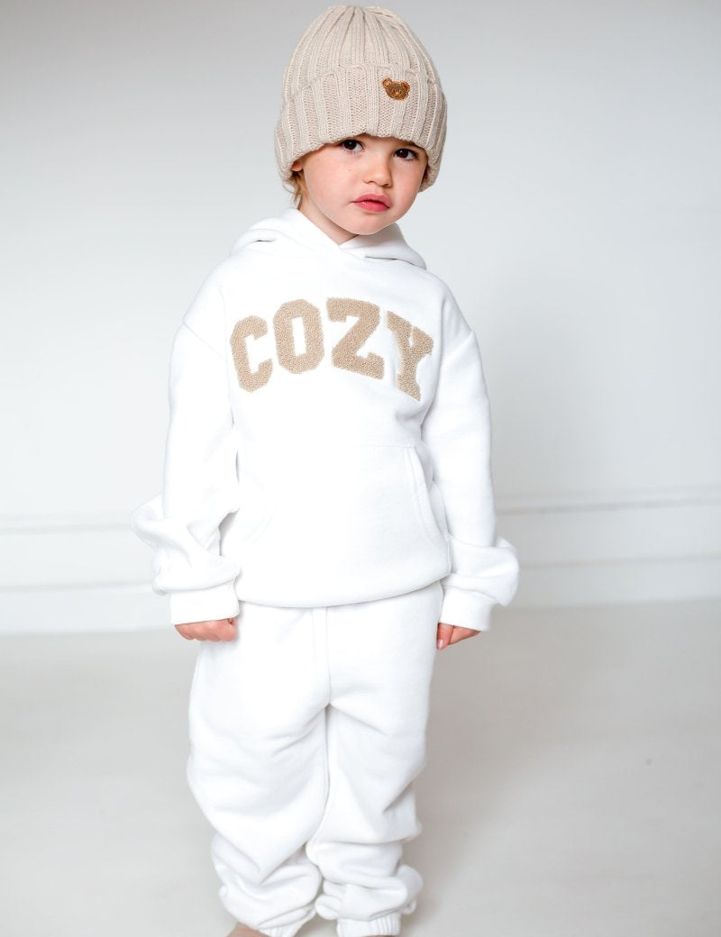 COZY Mini Tracksuit Off-White Set - Cozy Crew Club