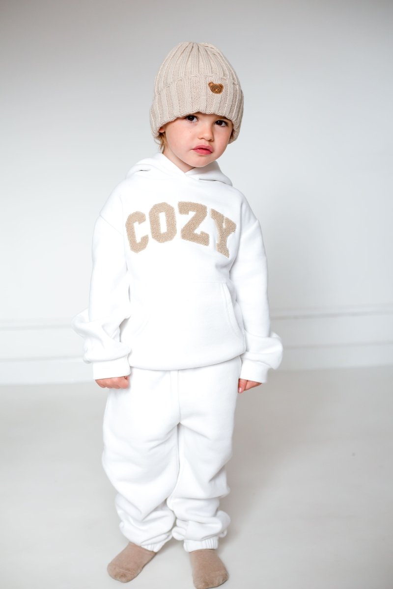 COZY Mini Tracksuit Off-White Set - Cozy Crew Club
