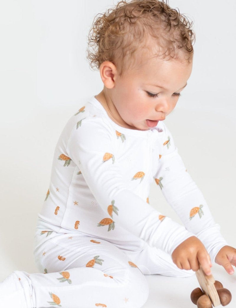 Ocean Bamboo Zip Sleepsuit One Piece - Cozy Crew Club