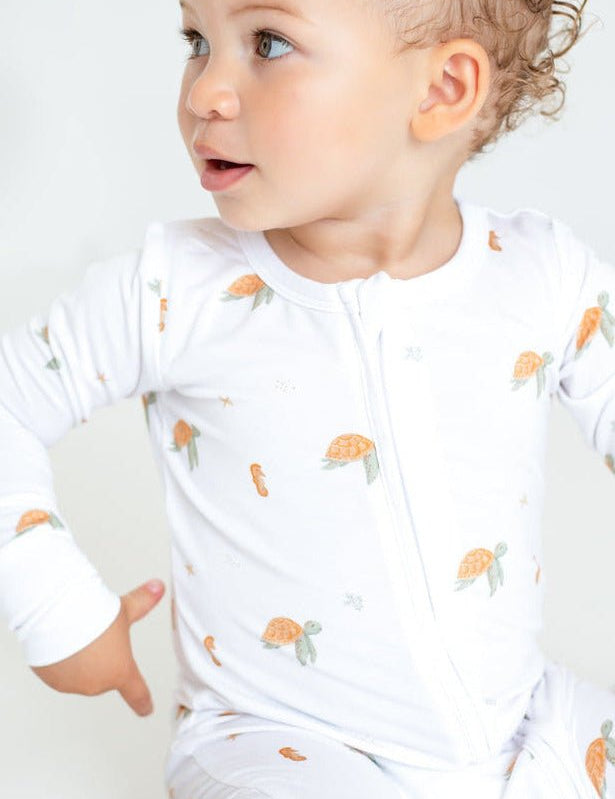 Ocean Bamboo Zip Sleepsuit One Piece - Cozy Crew Club