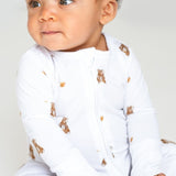 Bear Cotton Zip Sleepsuit One Piece - Cozy Crew Club