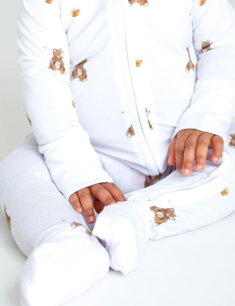 Bear Cotton Zip Sleepsuit One Piece - Cozy Crew Club