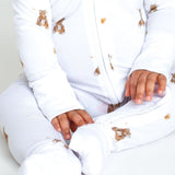 Bear Cotton Zip Sleepsuit One Piece - Cozy Crew Club