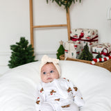 Christmas Bear Bamboo & Organic Cotton Zip Sleepsuit Romper One Piece