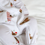 Christmas Bear Bamboo & Organic Cotton Zip Sleepsuit Romper One Piece