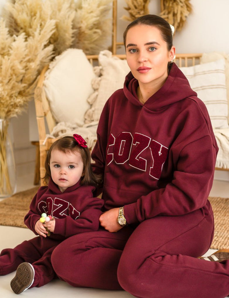 COZY Adult Tracksuit Burgundy Set - Cozy Crew Club