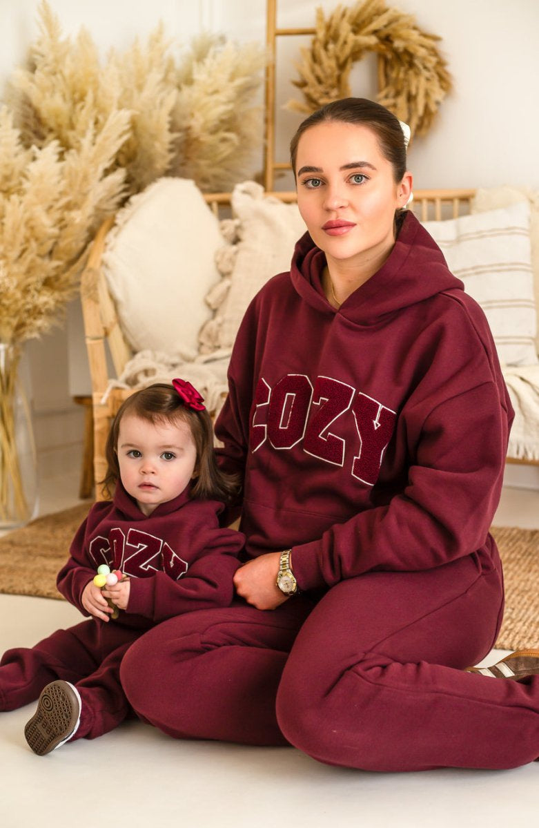 COZY Adult Tracksuit Burgundy Set - Cozy Crew Club
