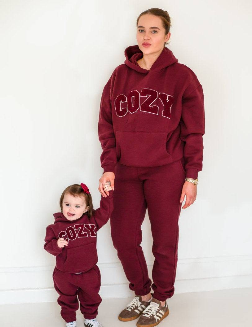 COZY Adult Tracksuit Burgundy Set - Cozy Crew Club