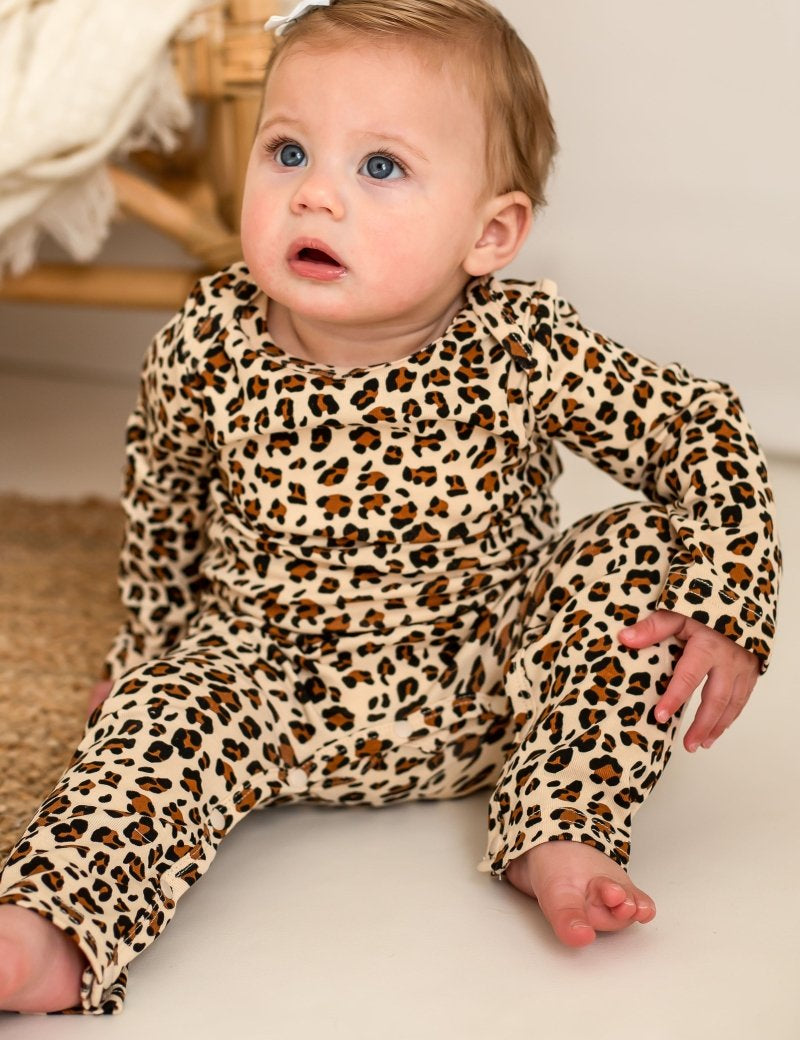 Little Wild One – Leopard Print Baby Romper - Cozy Crew Club
