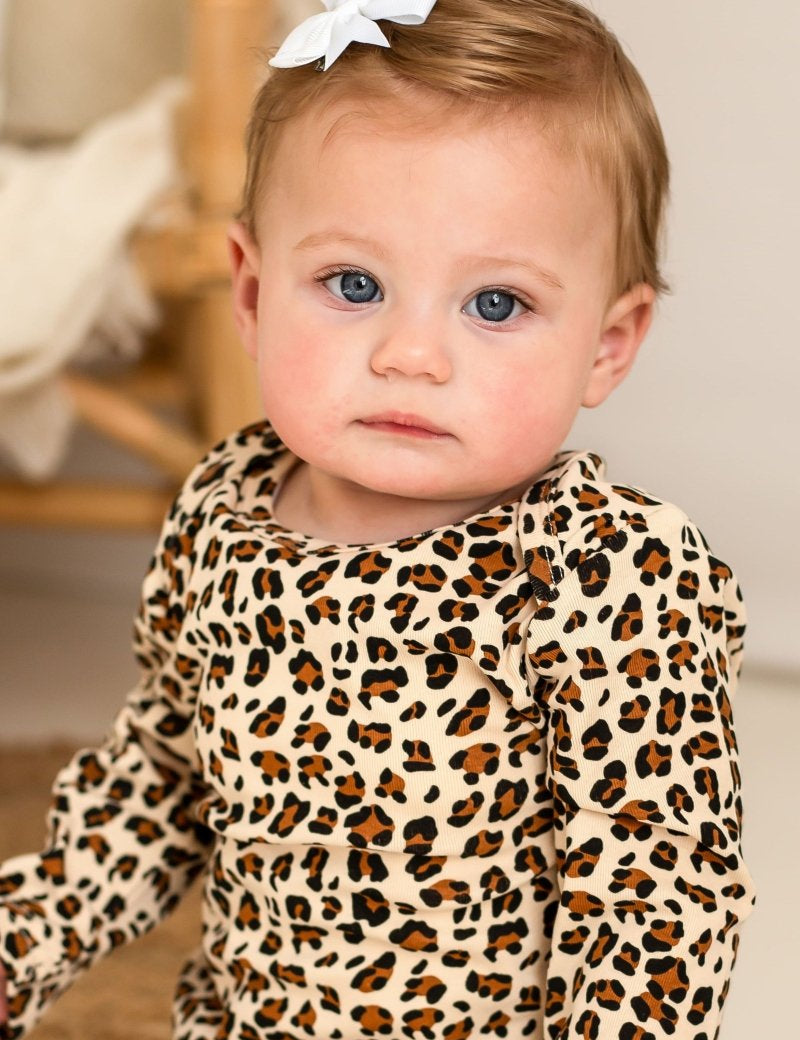 Little Wild One – Leopard Print Baby Romper - Cozy Crew Club