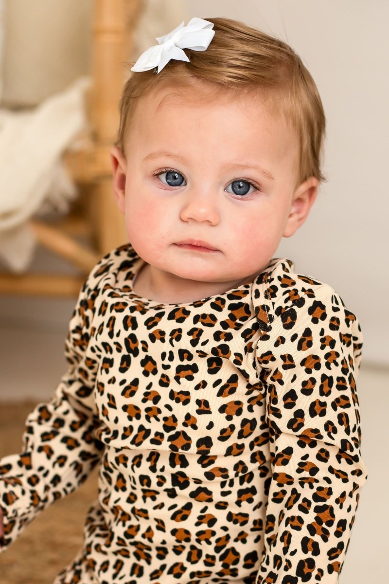 Little Wild One – Leopard Print Baby Romper - Cozy Crew Club