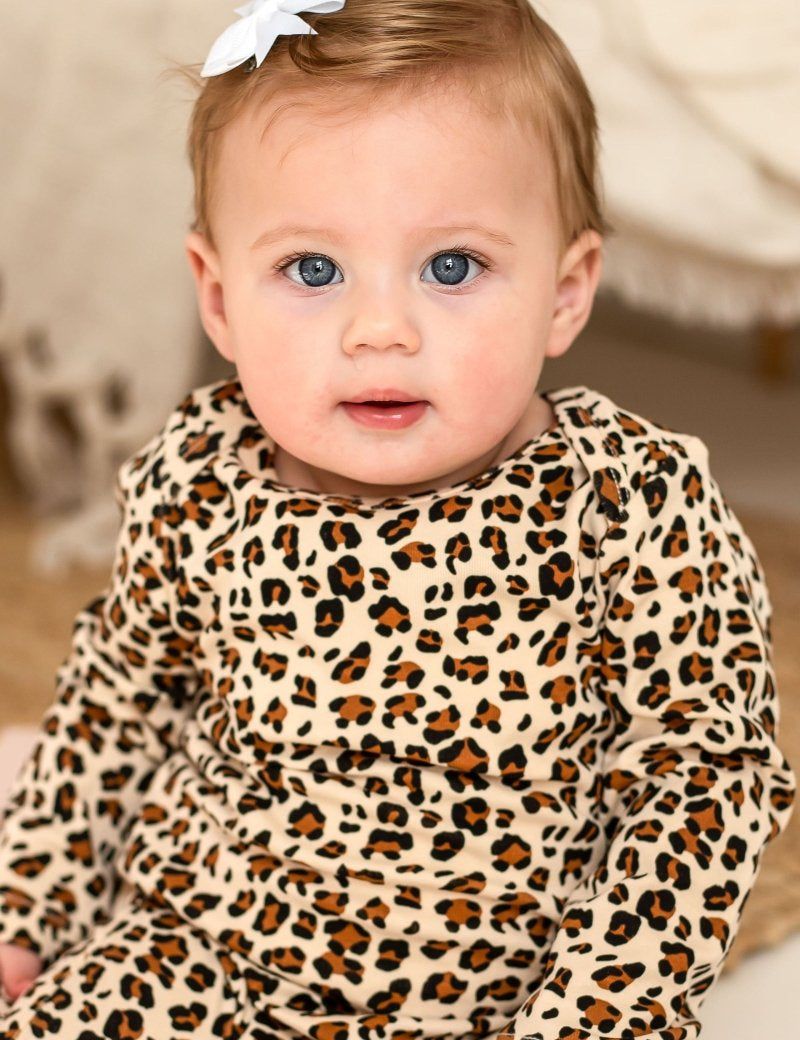 Little Wild One – Leopard Print Baby Romper - Cozy Crew Club