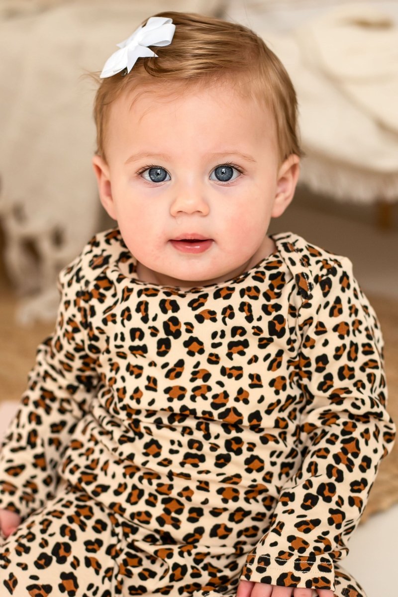 Little Wild One – Leopard Print Baby Romper - Cozy Crew Club