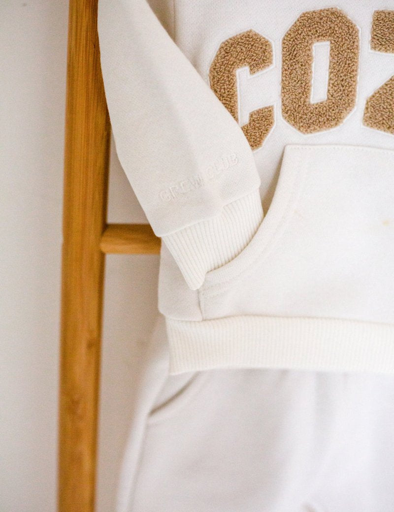 COZY Mini Tracksuit Off-White Set - Cozy Crew Club