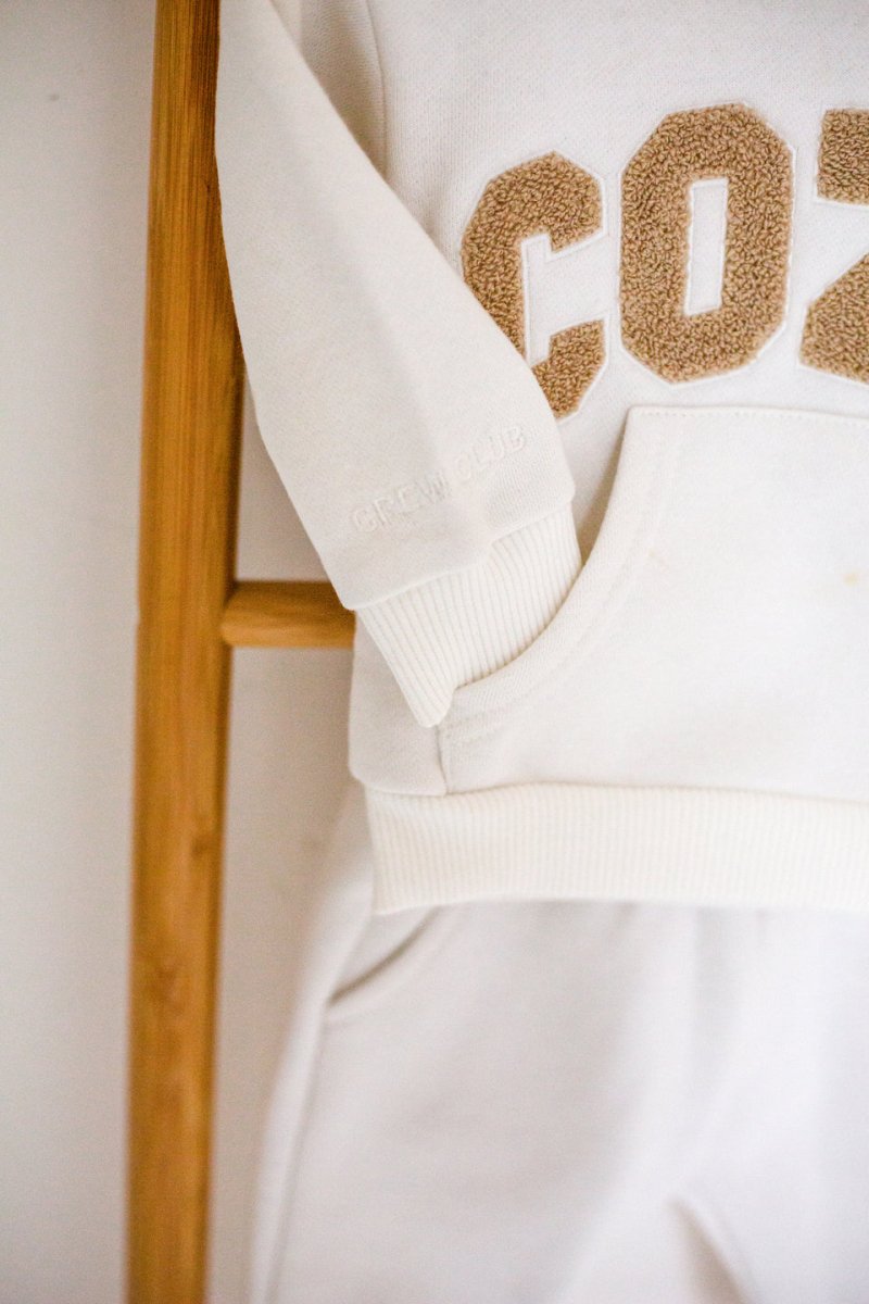 COZY Mini Tracksuit Off-White Set - Cozy Crew Club