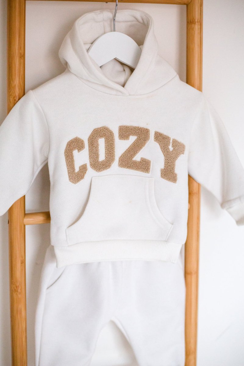 COZY Mini Tracksuit Off-White Set - Cozy Crew Club