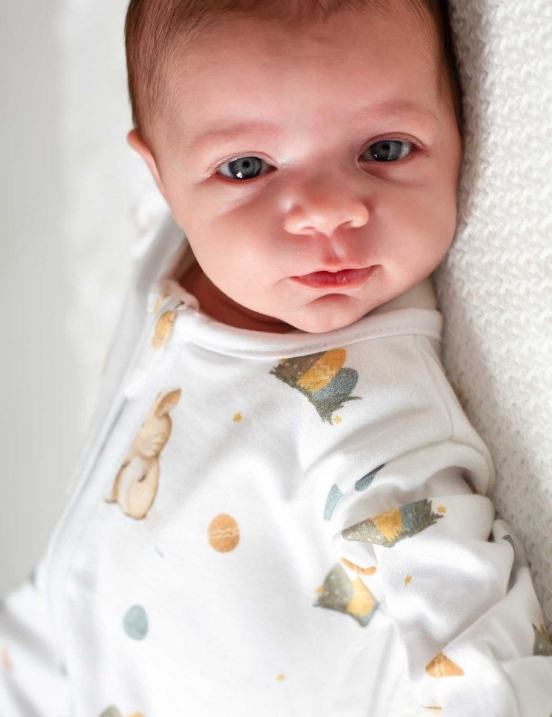 Cozy Easter Bunny Bamboo & Organic Cotton Zip Sleepsuit One Piece - Cozy Crew Club