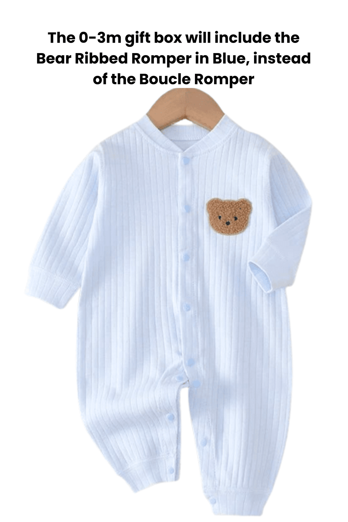 The Cozy Blue Boucle Baby Bear & Charming Bear Personalised Gift Box