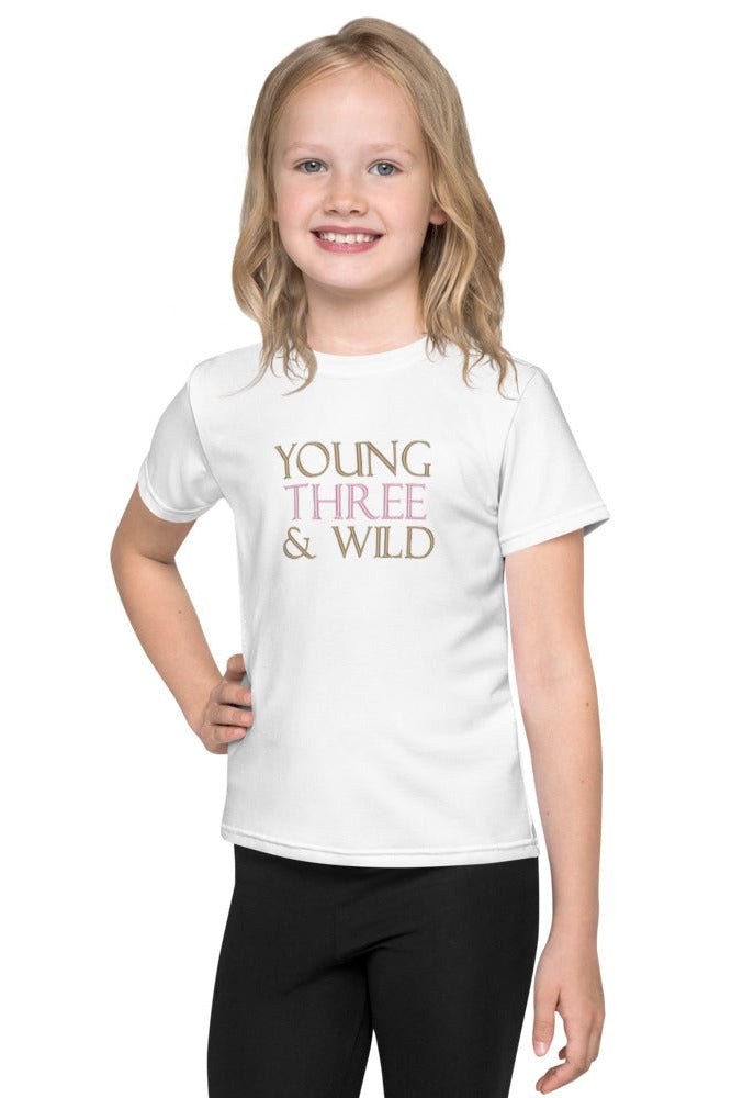 Young THREE & Wild 3rd Birthday T-Shirt Personalised - Cozy Crew Club