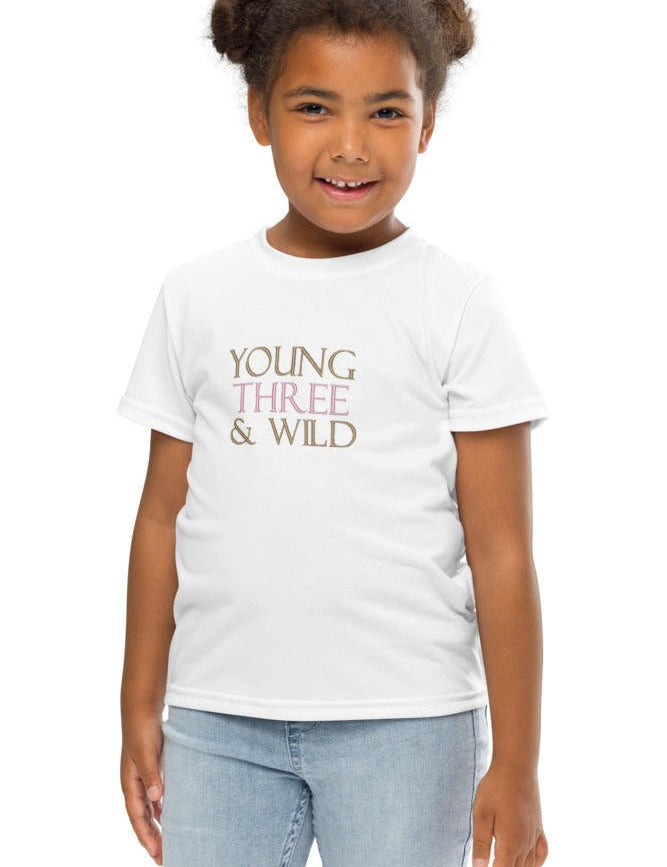 Young THREE & Wild 3rd Birthday T-Shirt Personalised - Cozy Crew Club