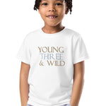 Young THREE & Wild 3rd Birthday T-Shirt Personalised - Cozy Crew Club