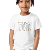 Young THREE & Wild 3rd Birthday T-Shirt Personalised - Cozy Crew Club
