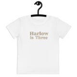 Turns Three 3rd Birthday T-Shirt Personalised Name