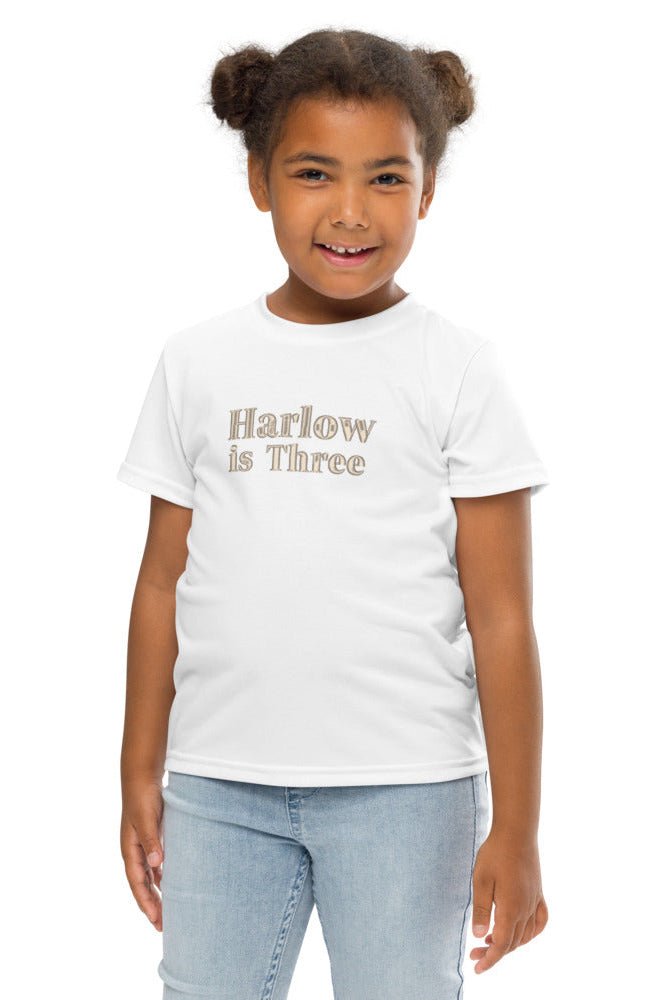 Turns Three 3rd Birthday T-Shirt Personalised Name - Cozy Crew Club