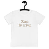 Turns Five 5th Birthday T-Shirt Personalised Name
