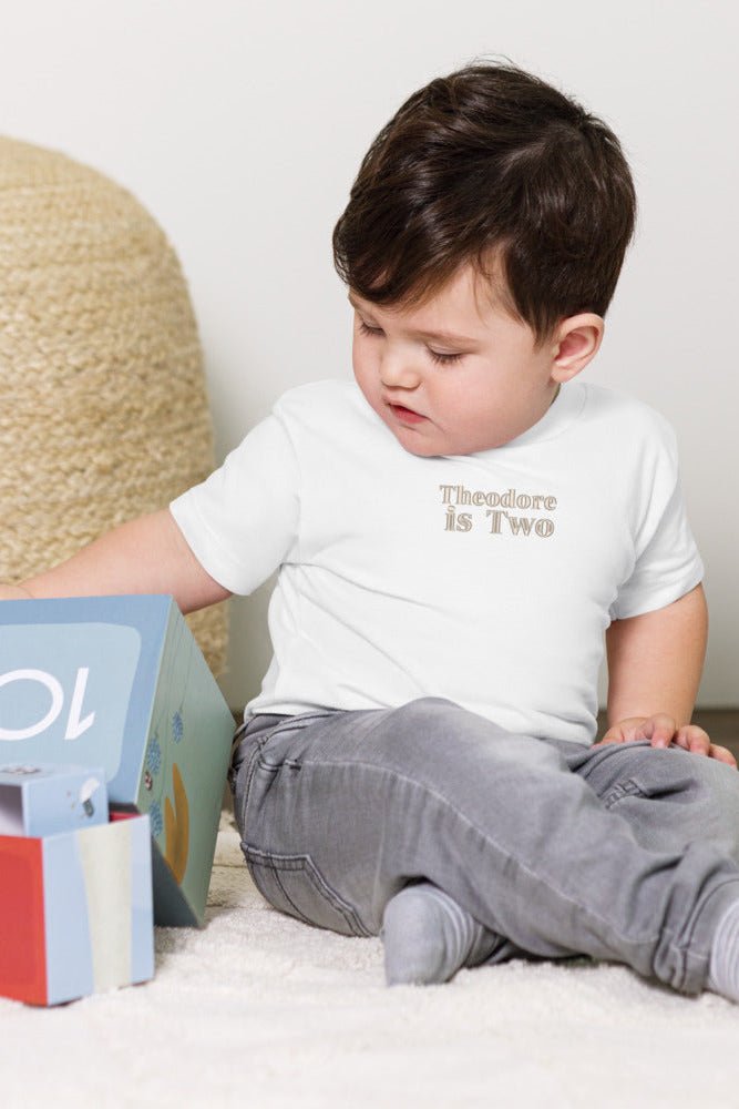 Turns Two 2nd Birthday T-Shirt Personalised Name - Cozy Crew Club