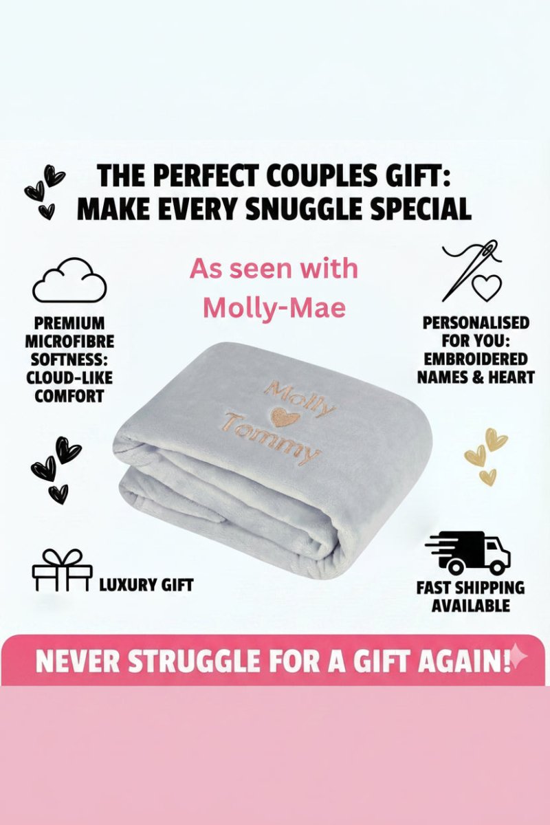 Couples Personalised Microfibre Soft Sofa Blanket - Cozy Crew Club