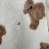 Sample Sale - bear minky blanket - Mary-Jade in Rose Gold thread and also 2 holes in blanket