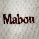 Sample Sale - White Cocole Blanket - 'Mabon' in brown thread