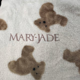 Sample Sale - bear minky blanket - Mary-Jade in Rose Gold thread and also 2 holes in blanket