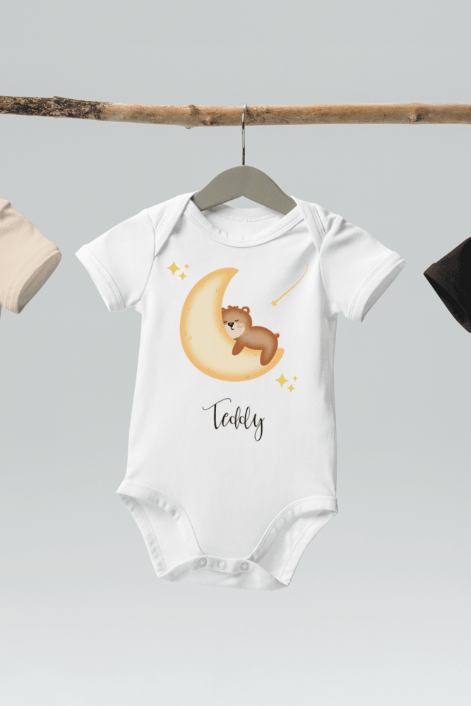 Dreaming Bear (Personalised Name Bodysuit) - Cozy Crew Club