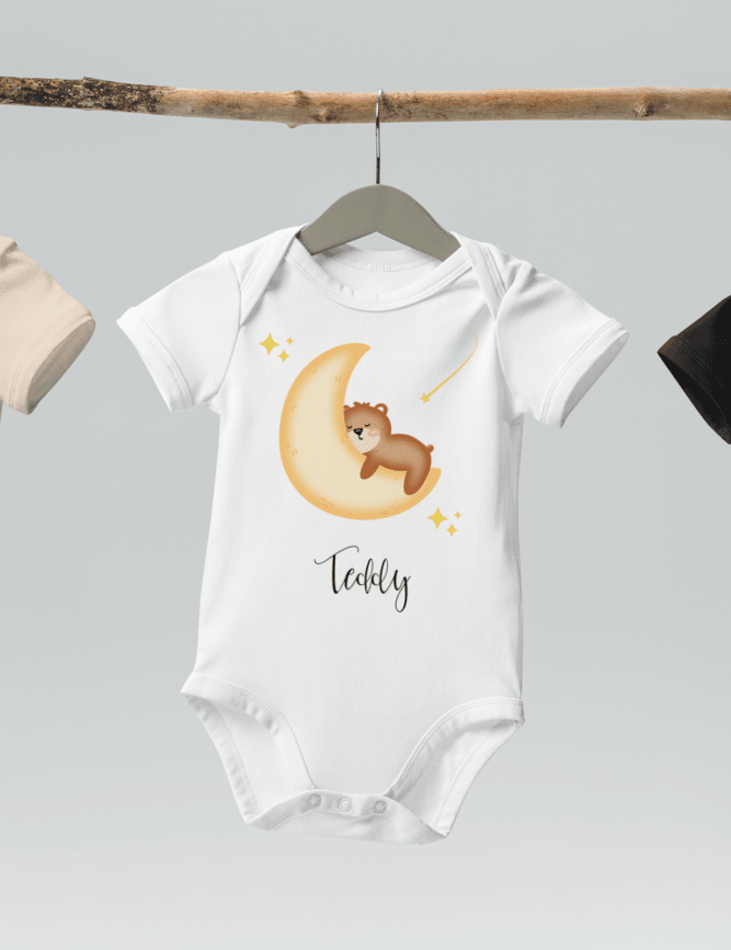 Dreaming Bear (Personalised Name Bodysuit) - Cozy Crew Club