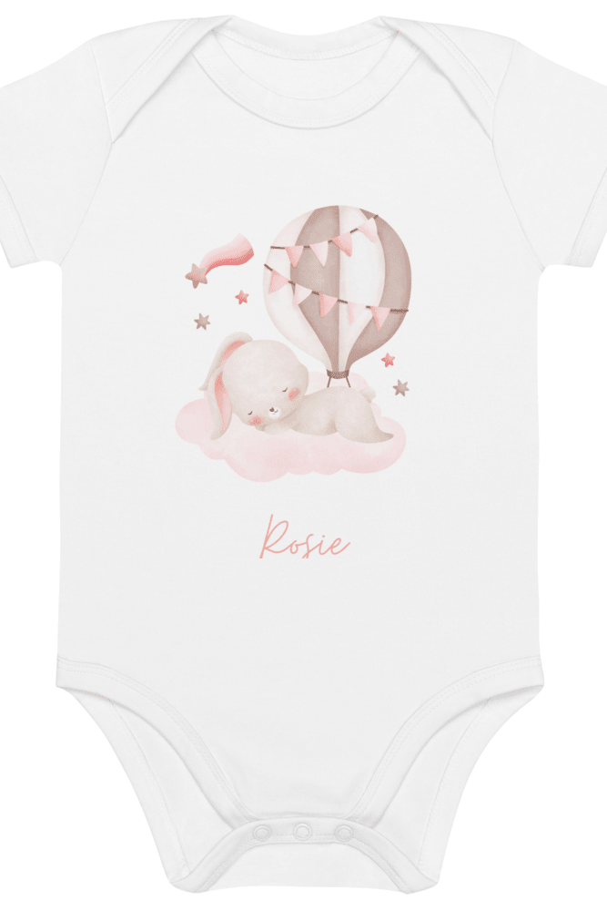 Personalised Name Bunny Hot Air Baloon Bodysuit - Cozy Crew Club