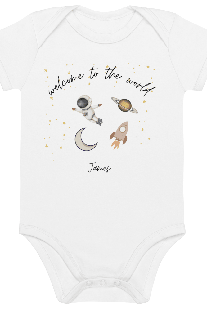 Welcome to the World Galaxy (Personalised Name Bodysuit) - Cozy Crew Club