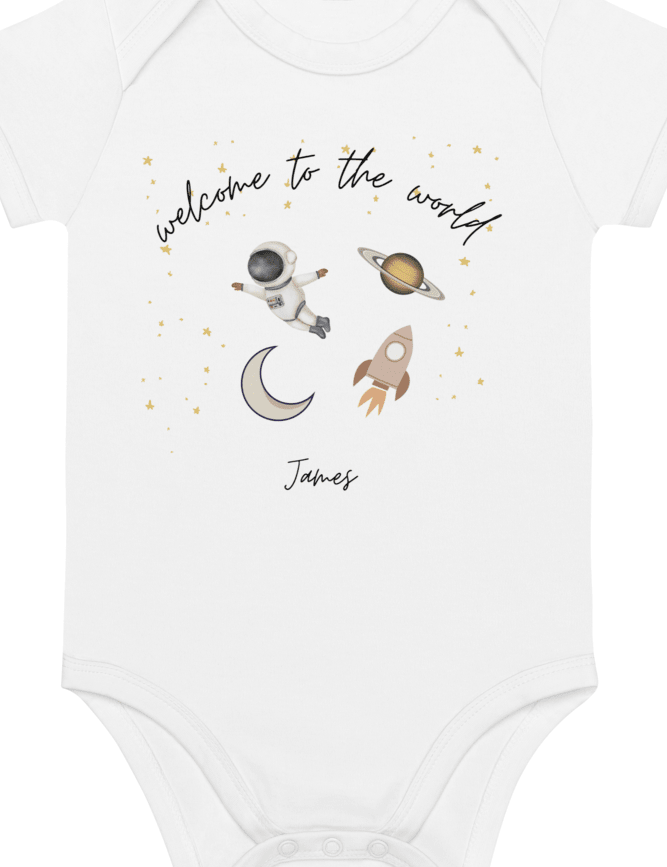 Welcome to the World Galaxy (Personalised Name Bodysuit) - Cozy Crew Club