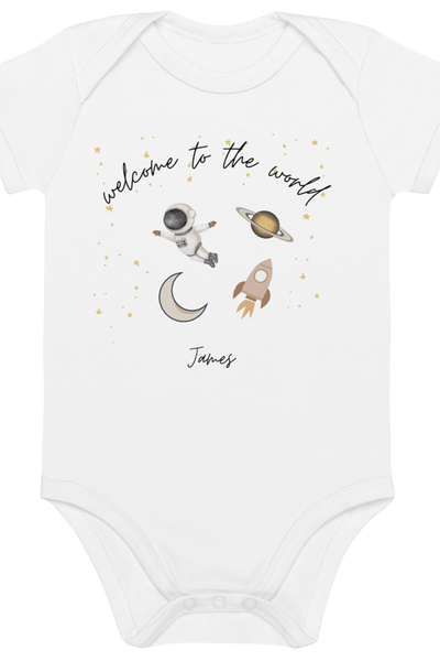 Welcome to the World Galaxy (Personalised Name Bodysuit)