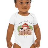 Welcome to the World Farm Animals (Personalised Name Bodysuit) - Cozy Crew Club