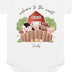 Welcome to the World Farm Animals (Personalised Name Bodysuit) - Cozy Crew Club