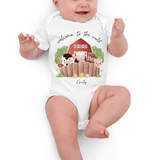 Welcome to the World Farm Animals (Personalised Name Bodysuit) - Cozy Crew Club