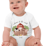 Welcome to the World Farm Animals (Personalised Name Bodysuit) - Cozy Crew Club