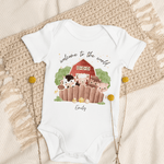 Welcome to the World Farm Animals (Personalised Name Bodysuit) - Cozy Crew Club